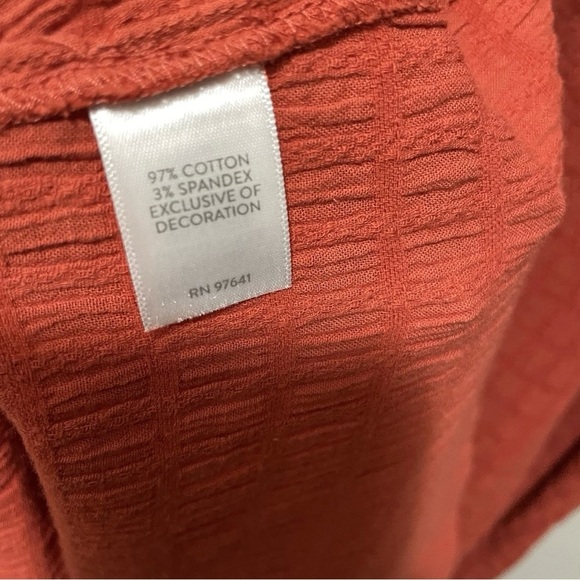 J. Jill Embroidered Boho Midi Dress Women’s L Coral Orange Flowy Resort - Picture 5 of 7